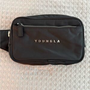 YoungLA Black Nylon Fanny Pack